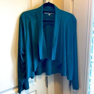 🌸Cleo suede like fabric, open front with waterfall sides and long sleeves